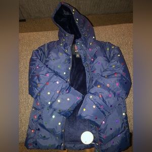 Swiss Girls Winter Coat 6-6X Size Purple with multiple colored dots